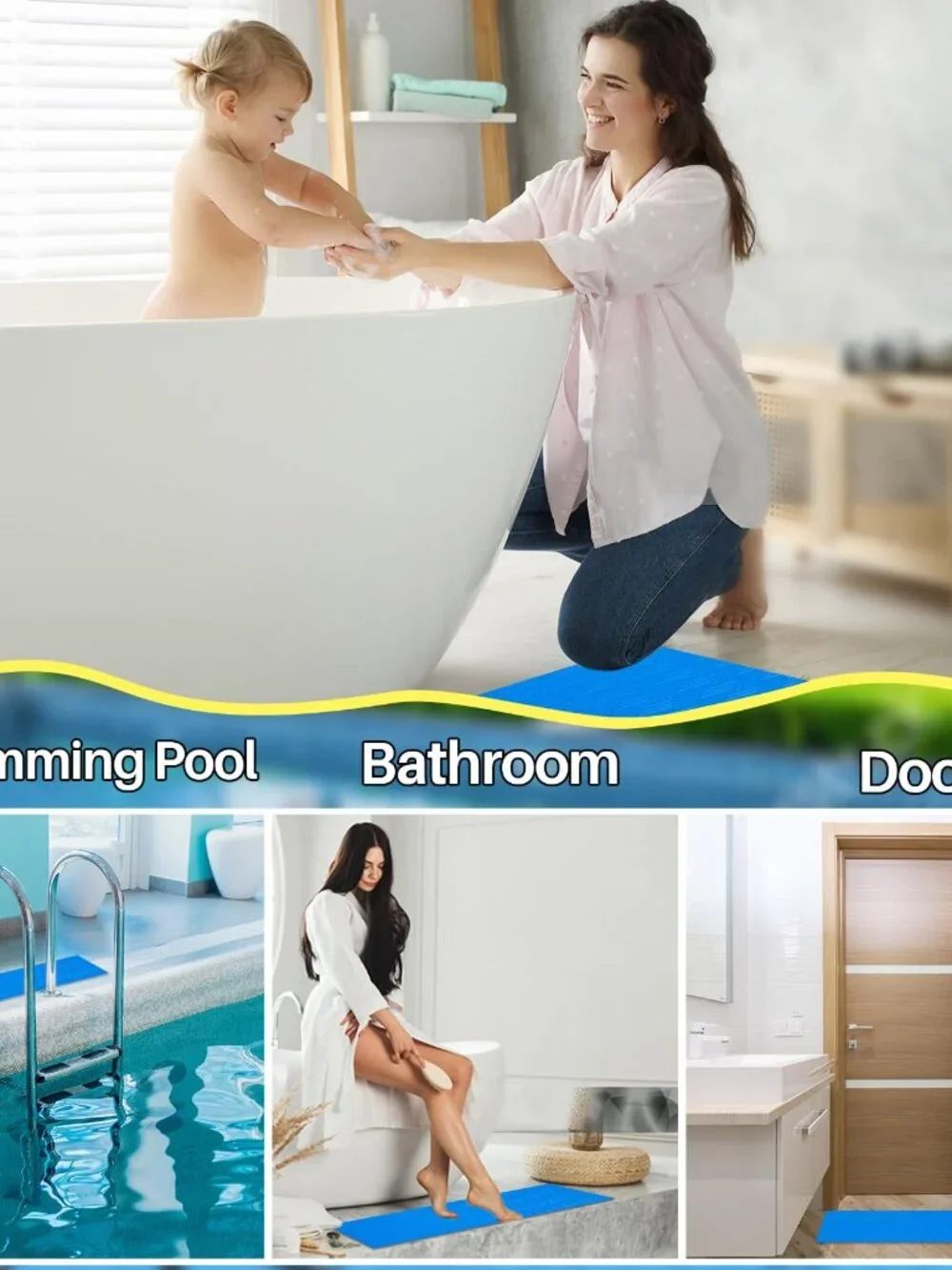 MAQIHAN Swimming Pool Step Mat - Pool Ladder Mat,Swimming Step Pad for Above Gro